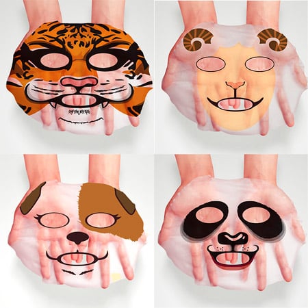 Набор тканевых масок для лица в виде животных
